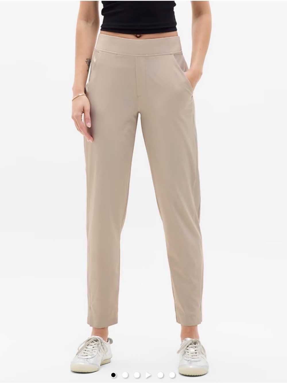 Athleta Brooklyn Ankle Pants | Light Tan/Cream